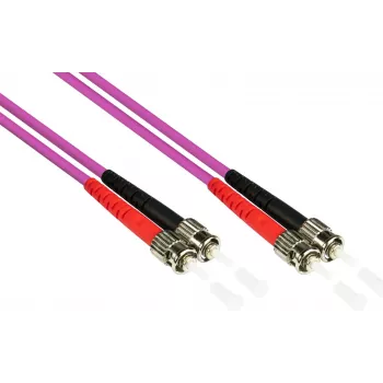 GoodConnections OM4 ST na ST multimode duplex LWL patch kábel, 7,5m, LSZH, fialová LW-8075ST4