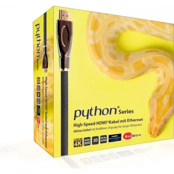 GoodConnections PYTHON Series vysokorýchlostný HDMI kábel s Ethernet, 4K UHD 60Hz, 18Gbps, pozlátený, nylonový oplet, 3m, čierny (GC-M0018)