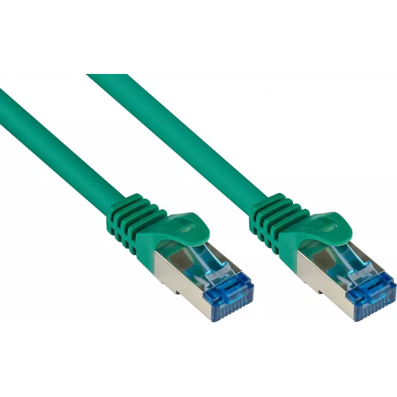 GoodConnections RNS® Cat. 6A S/FTP bezhalogénový patch kábel s ochranou západky, 3 m, zelený
