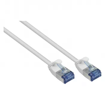 GoodConnections RNS patch kábel SlimLine, Cat.6A, U/FTP, PiMF, bezhalogénový (LSZH), 500MHz, meď, biela, 2m