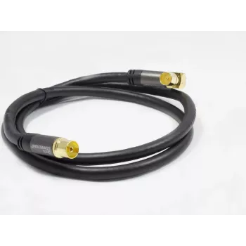 GoodConnections SAT anténny kábel SmartFLEX, IEC/koaxiálny uhlový konektor samec na konektor samica, pozlátený, štvornásobne tienený, tienenie 120dB, čierny, 15m (GC-M2078)