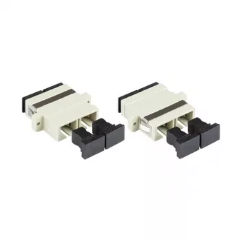 GoodConnections SC/UPC Duplex optický adaptér, OM2 Multimode, keramická objímka, plastové puzdro, s prírubou, sivá (LW-K207)