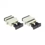 GoodConnections SC/UPC Duplex optický adaptér, OM2 Multimode, keramická objímka, plastové puzdro, s prírubou, sivá (LW-K207)