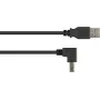 GoodConnections USB 2.0 kábel A na B zahnutý dole 2m čierny