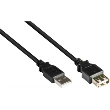 GoodConnections USB 2.0 Predlžovací kábel A-konektor samec na A-konektor samica, 0,6 m, čierny