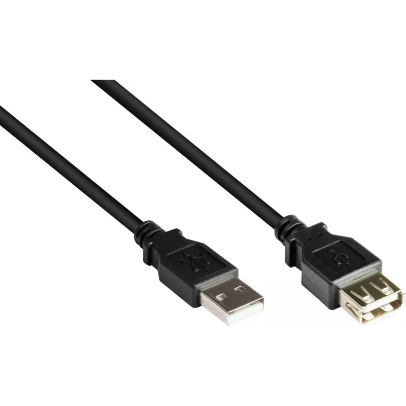 GoodConnections USB 2.0 Predlžovací kábel A-konektor samec na A-konektor samica, 0,6 m, čierny