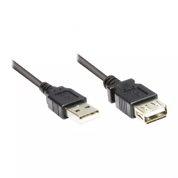 GoodConnections USB 2.0 Predlžovací kábel A-konektor samec na A-konektor samica, 0,6 m, čierny