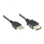 GoodConnections USB 2.0 Predlžovací kábel A-konektor samec na A-konektor samica, 0,6 m, čierny