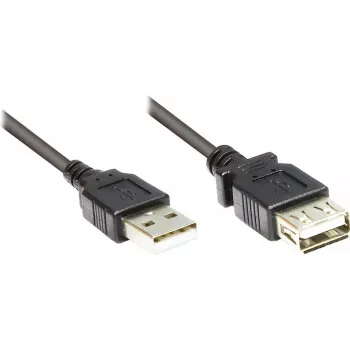 GoodConnections USB 2.0 predlžovací kábel Type-A samec na samica, čierny, 0,3 m