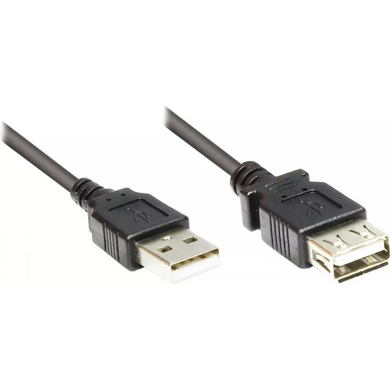 GoodConnections USB 2.0 predlžovací kábel Type-A samec na samica, čierny, 0,3 m