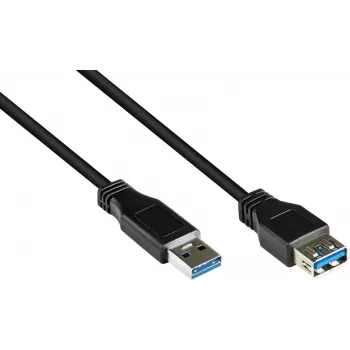 GoodConnections USB 3.0 predlžovací kábel – A konektor samec na A konektor samica, 1,8 m, čierny (2711-S02)