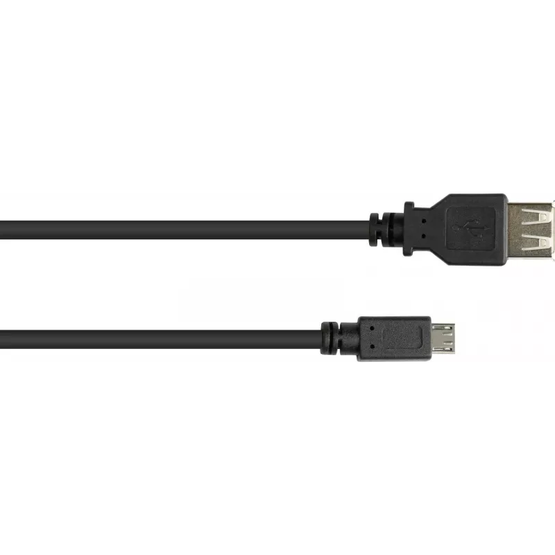 GoodConnections USB-OTG adaptérový kábel, Micro-USB Type-B konektor samec na USB Type-A konektor samica, USB 2.0, 0,1 m, čierny