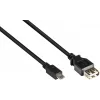 GoodConnections USB-OTG adaptérový kábel, Micro-USB Type-B konektor samec na USB Type-A konektor samica, USB 2.0, 0,1 m, čierny