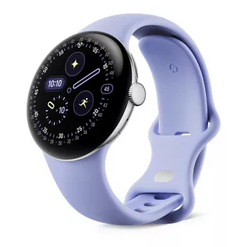 Google Pixel Watch 4 - 41 mm - Polished Silver Aluminium - Iris Active Band - Wear OS smart hodinky