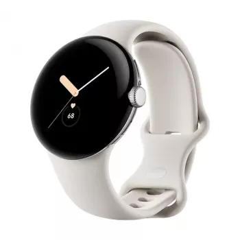 Google Pixel Watch LTE 41mm leštené strieborné puzdro so športovým remienkom - Chalk