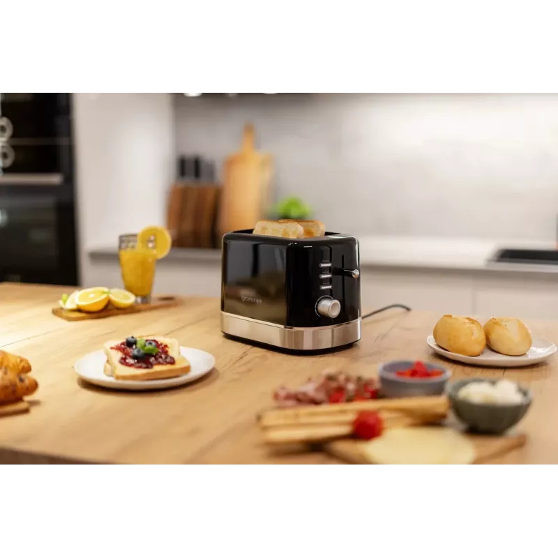 Gorenje T800DB 2-slotový hriankovač, 800 W, 7 stupňov opečenia, čierny