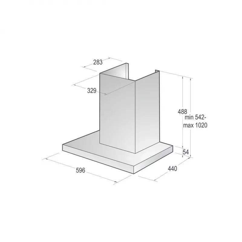 Gorenje WHT66236B nástenný digestor čierny 650 m³/h