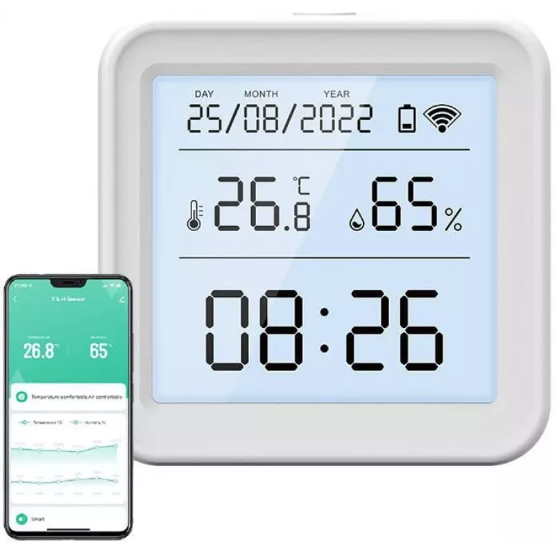 Gosund S6 smart Wi-Fi senzor teploty a vlhkosti vzduchu s LCD displejom, kompatibilný s Tuya