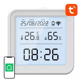 Gosund S6 smart Wi-Fi senzor teploty a vlhkosti vzduchu s LCD displejom, kompatibilný s Tuya