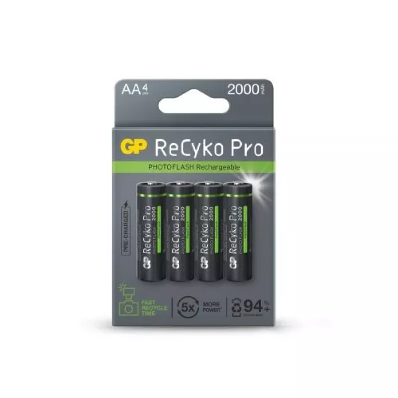 GP batéria (AA) nabíjateľná ReCyko+ Pro Fast Flash, NiMH, 4 ks blister, 2000mAh