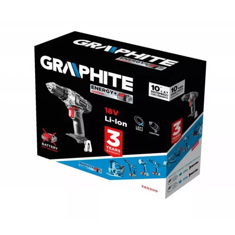 GRAPHITE 58G000 rázový uťahovák Energy+ 18V 1250 ot/min