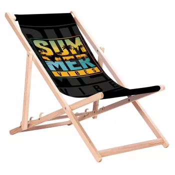 GRB GreenBlue GB183 klasické ležadlo z bukového dreva s potlačou Summer Vibes