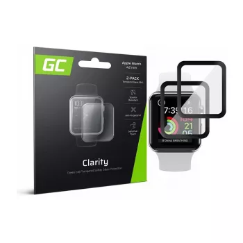 Green Cell GL88 2x GC Clarity ochrana displeja pre Apple Watch 42mm (tvrdé sklo, 9H, číra)