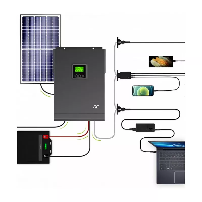 Green Cell Off-Grid solárny menič 3000W 48V Pure Sine Wave s MPPT regulátorom