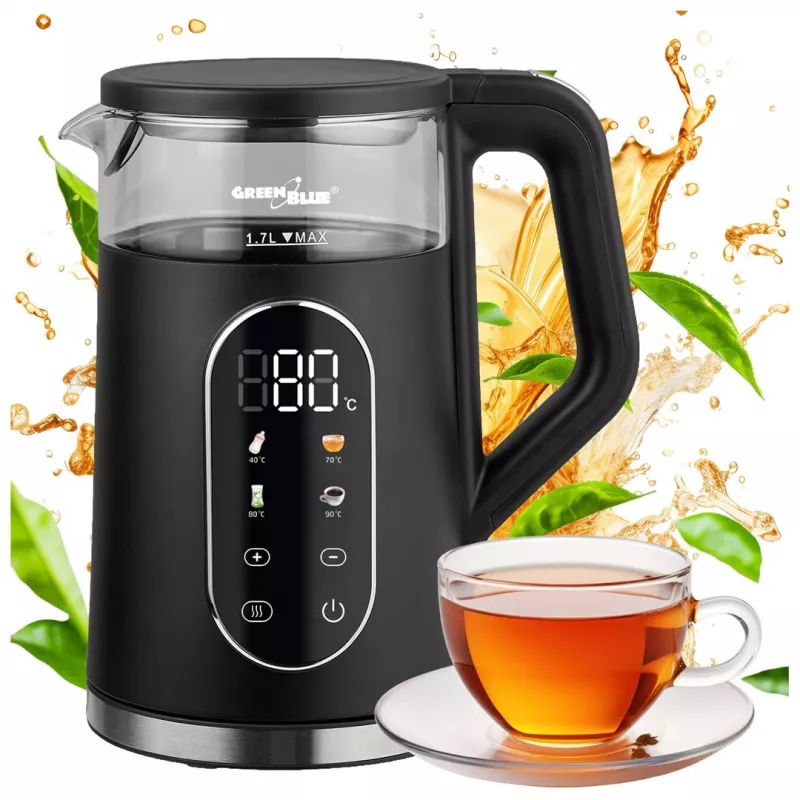 GREENBLUE Bezdrôtová kanvica GB670 B 1,7L 2200W čierna/strieborná