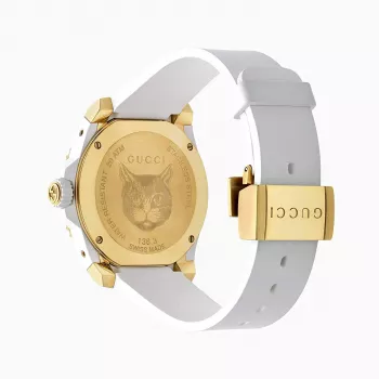 Gucci Dive pánske hodinky YA136322 40mm oceľ čierny ciferník gumený remienok