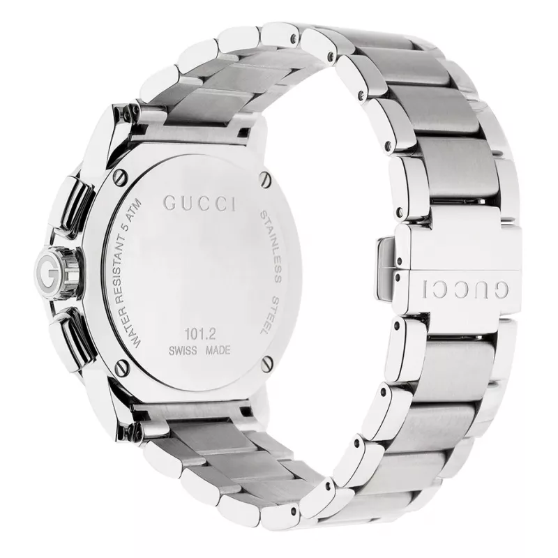 Gucci G-Chrono pánske hodinky YA101204 44mm nerezová oceľ čierny ciferník chronograf dátum
