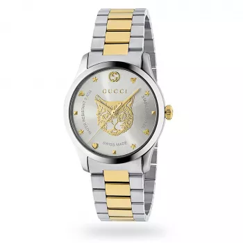 Gucci G-Timeless pánske hodinky YA1264074 38mm nerezová oceľ strieborný ciferník