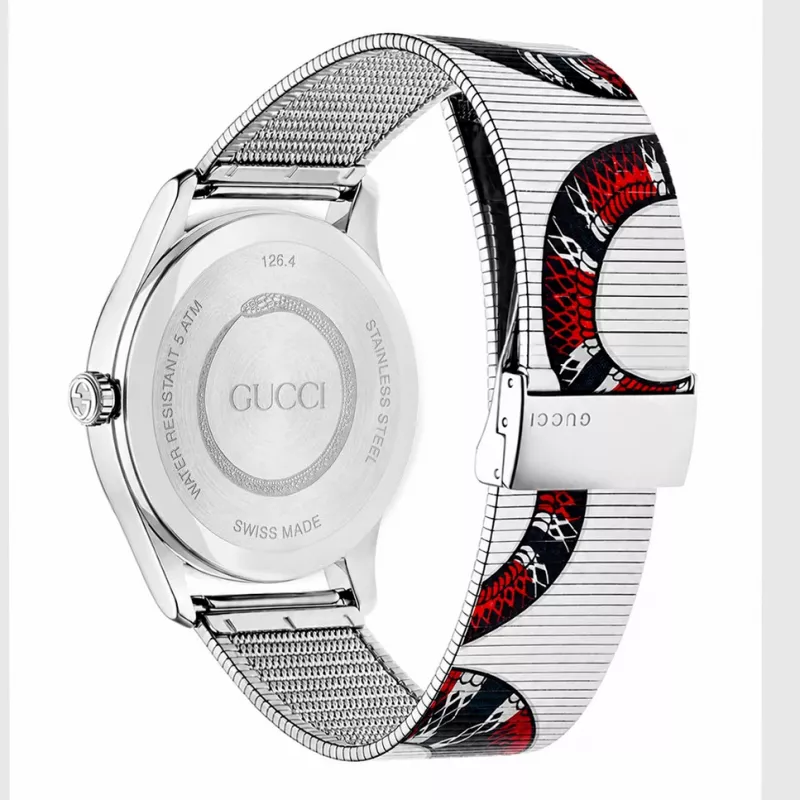 GUCCI G-Timeless unisex Swiss Quartz hodinky YA1264123 38mm nerezová oceľ strieborný ciferník