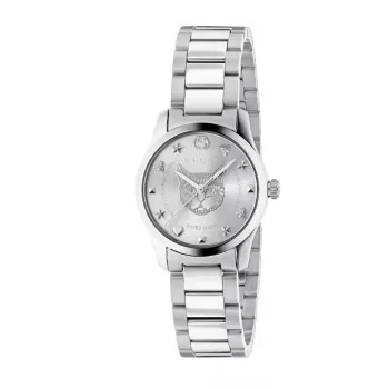 GUCCI G-Timeless dámske quartzové hodinky YA126595 27 mm nerezová oceľ strieborný ciferník