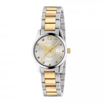 GUCCI G-Timeless dámske hodinky YA126596 27 mm nerezová oceľ strieborný ciferník