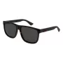 Gucci GG0010S-003 pánske hranaté slnečné okuliare, lesklý čierny rám, sivé sklá, 58/16/145 mm