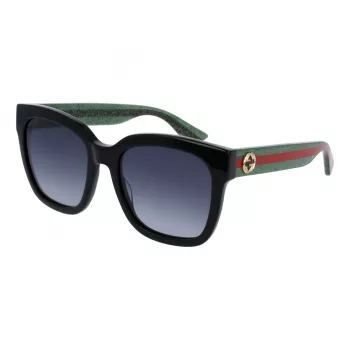 Gucci GG0034SN-002 Cat Eye slnečné okuliare čierna sivá 54 mm