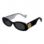 Gucci GG0517S-001 dámske hranaté acetátové slnečné okuliare čierna/sivá 52mm