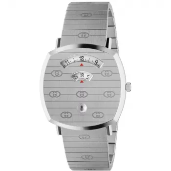 GUCCI Grip unisex quartz hodinky 35mm nehrdzavejúca oceľ strieborný ciferník YA157410