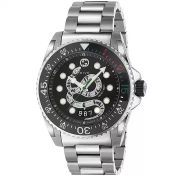 Gucci pánske hodinky YA136218 45mm nerezová oceľ Swiss quartz potápačské hodinky
