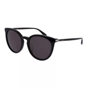 GUCCI dámske GG0064SK-001 hranaté slnečné okuliare - čierny acetátový rám, šedé nylonové šošovky, 55/20/135 mm