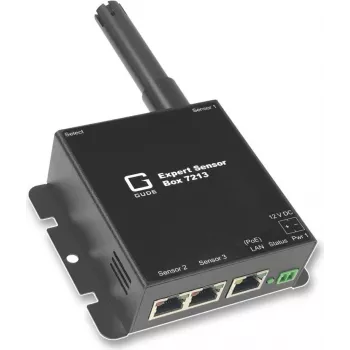 Güde Expert Sensor Box 7213-3 - sieťové zariadenie na monitorovanie prostredia s teplotou, vlhkosťou vzduchu, 2 senzorovými vstupmi, 2 digitálnymi vstupmi, reléovým výstupom