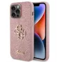 GUESS Apple iPhone 15 Pro Max Fixed Glitter 4G Metal Logo puzdro ružové
