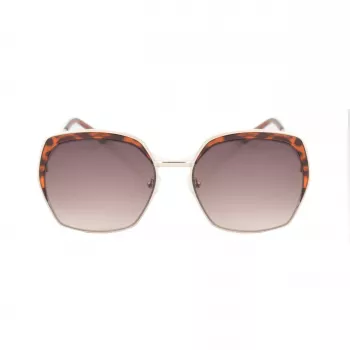 GUESS GF0410-5932F dámske slnečné okuliare, hranaté - lesklý čierny rám, smoke gradientové sklo, 59 mm