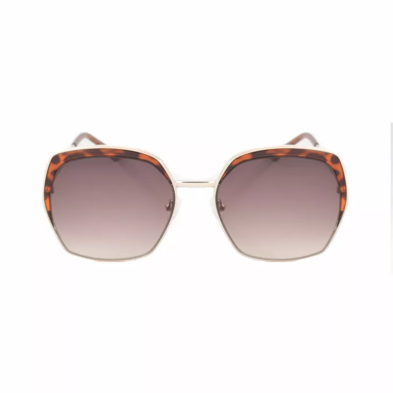 GUESS GF0410-5932F dámske slnečné okuliare, hranaté - lesklý čierny rám, smoke gradientové sklo, 59 mm
