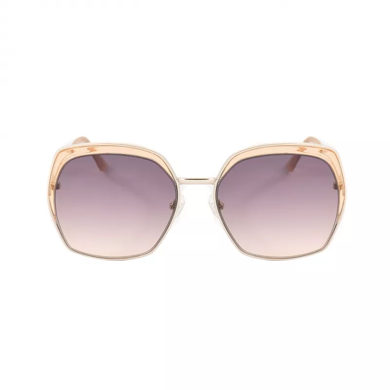 GUESS GF0410-5933F dámske slnečné okuliare - lesklý čierny rám, gradient smoke šošovky, 59 mm