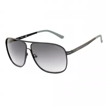 GUESS GF5025S-02B pánske pilotné slnečné okuliare - čierny rám, dymovosivé sklá, 61 mm