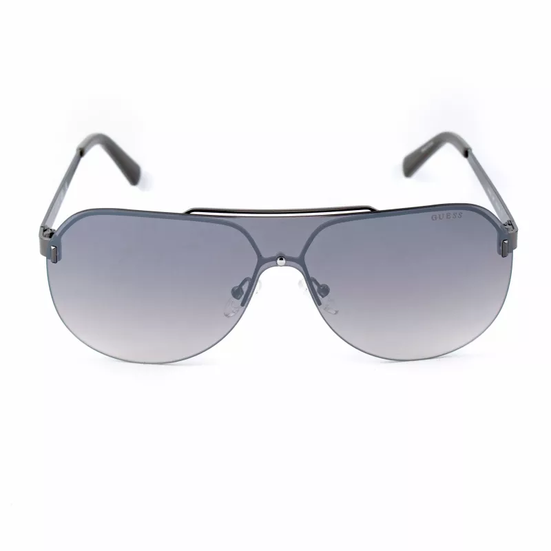 GUESS GF5053-0008F Pánske slnečné okuliare, hranaté, čierny rám, dymové šošovky, 58 mm
