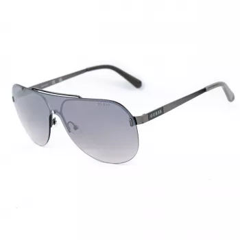 GUESS GF5053-0008F Pánske slnečné okuliare, hranaté, čierny rám, dymové šošovky, 58 mm