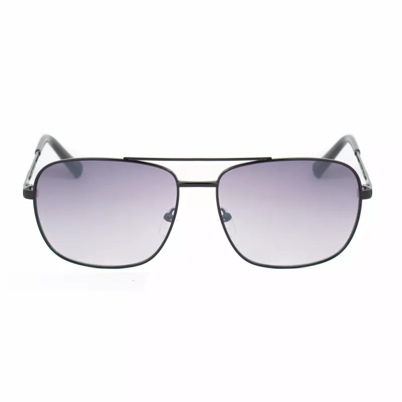 GUESS GG2114S-01B pánske slnečné okuliare čierny hranatý rám sivé gradientové sklo 60 mm